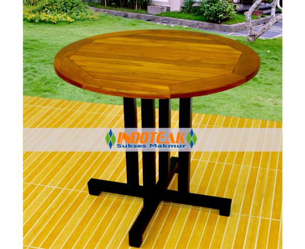 Iron Teak Round Table Garden Furniture Manufacturer